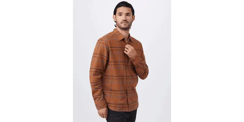 Tentree organic cotton and hemp men's sustainable flannel shirt